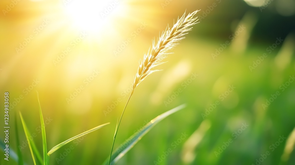 Serene Sunlit Wheat Field at Dawn Emitting Warmth and Tranquility in Countryside : Generative AI Serene Sunlit Wheat Field at Dawn Emitting Warmth and Tranquility in Countryside : Generative AI