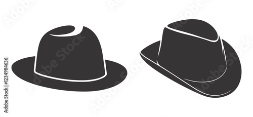 Sleek Trilby Hat vector Silhouette for a Mysterious Look