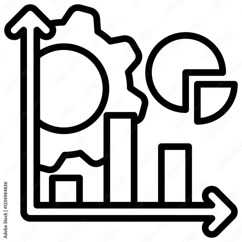 Performance Chart Human Resource and Employment Icon Line Vector Design Performance Chart Human Resource and Employment Icon Line Vector Design