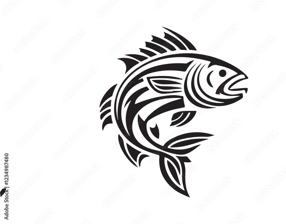 Fish vector silhouette design on white background Fish vector silhouette design on white background