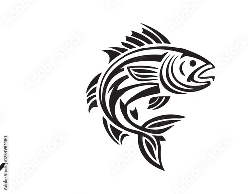 Fish vector silhouette design on white background