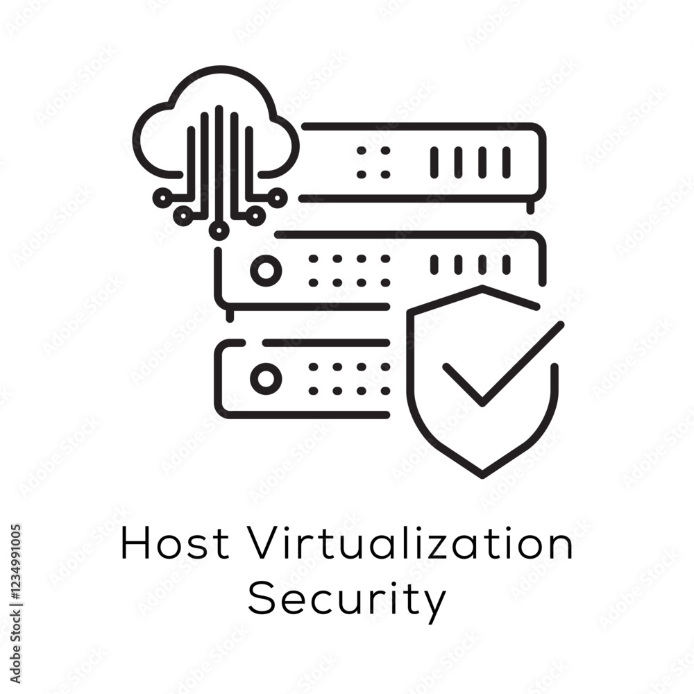 Host Virtualization Security Icon – Secure Virtualized Environments and Cloud Hosting Host Virtualization Security Icon – Secure Virtualized Environments and Cloud Hosting