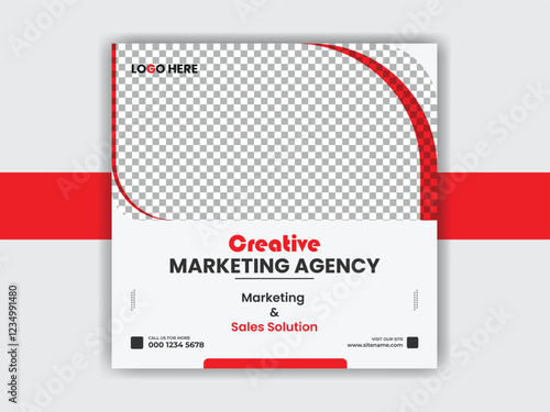 Creative marketing agency post banner and social media marketing template vector design