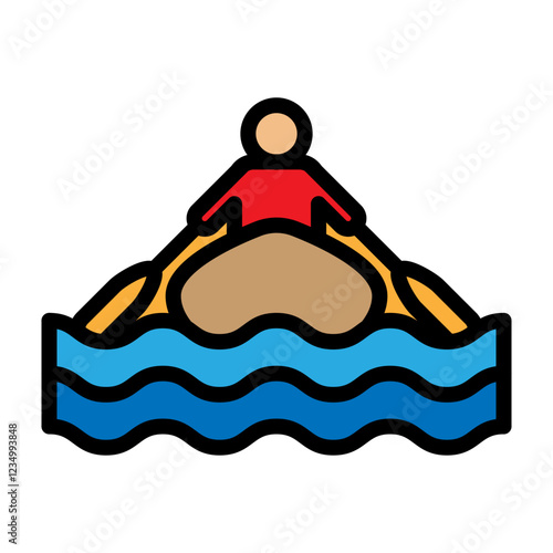 Rowing Vector Filled Icon Design