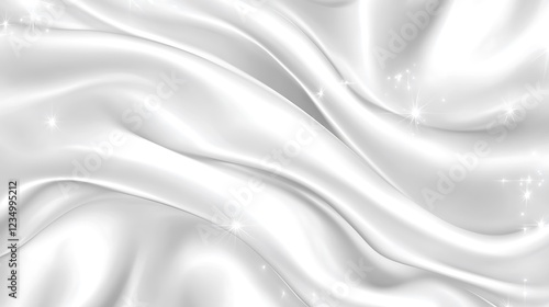 Elegant White Silk Drapery with Sparkling Lights