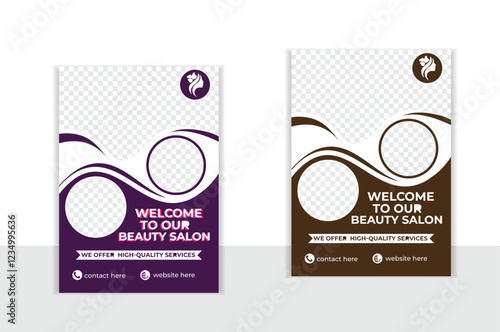 Vector modern beauty salon flyer template design