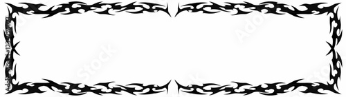Gothic symmetrical fire long frames in black tribal abstract shape free-hand style vector design