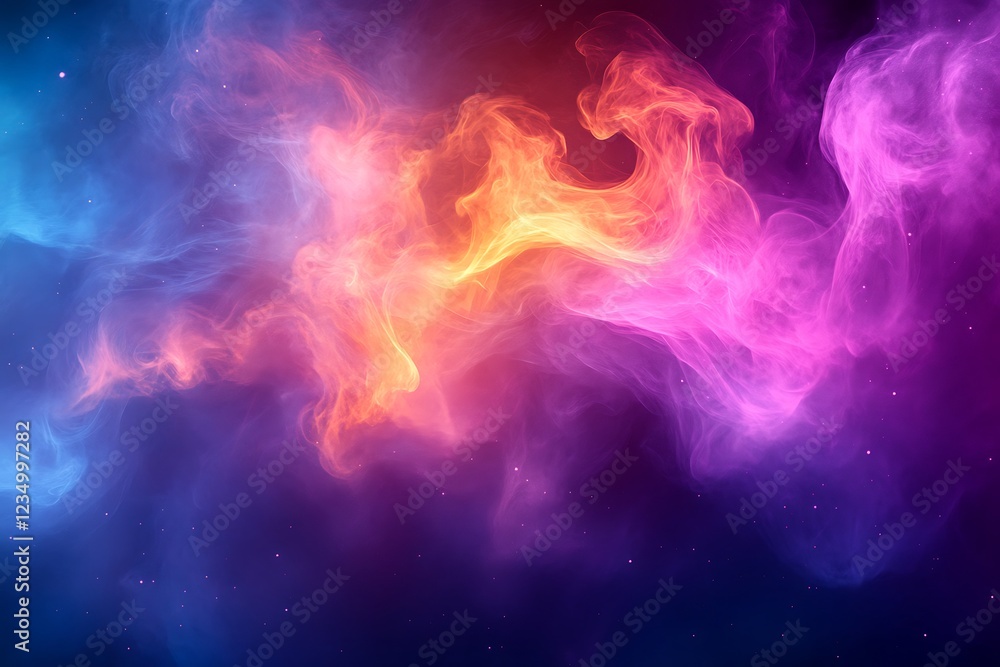 Fototapeta premium Abstract Cosmic Nebula Swirling Colorful Clouds