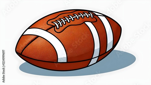 American Football on Isolated White Background