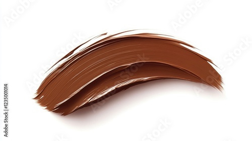 Realistic brown concealer smear Cosmetic liquid foundation strokes with smooth texture isolated on a white background A perfect element for makeup presentations