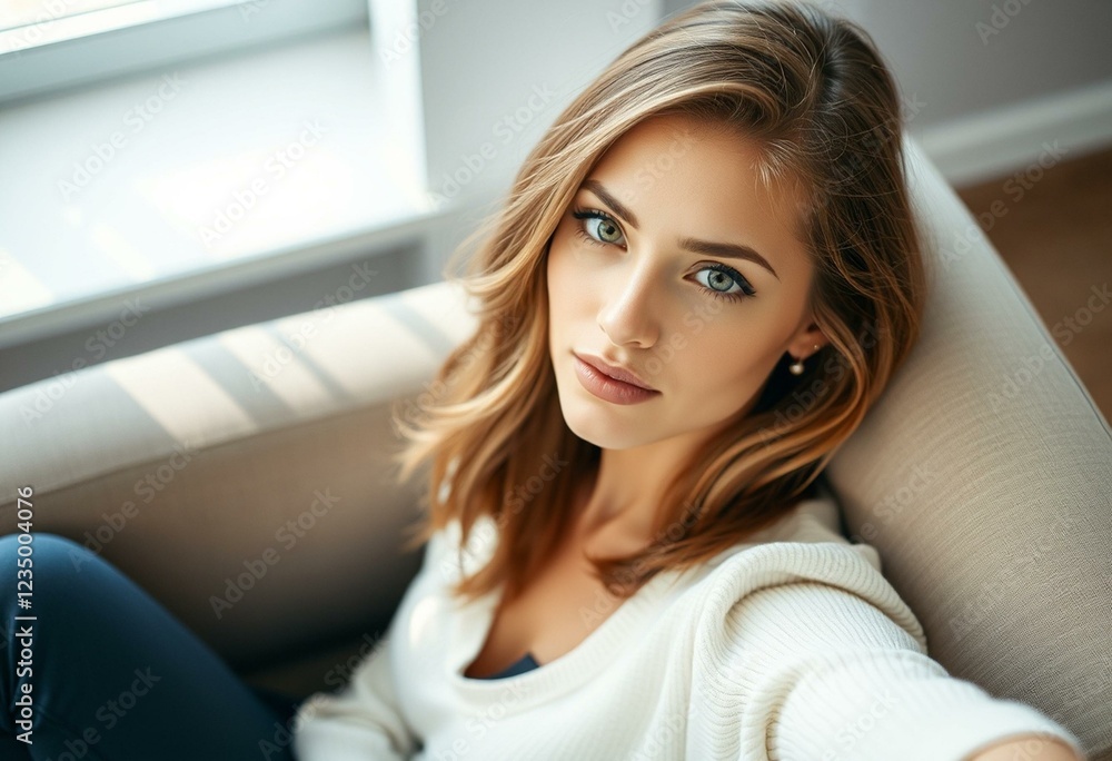 Photorealistic portrait of a stylish woman with natural light Photorealistic portrait of a stylish woman with natural light