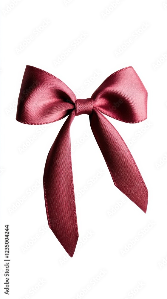 A satin red ribbon tied into a bow with gold detailing, isolated on a transparent background. A satin red ribbon tied into a bow with gold detailing, isolated on a transparent background.
