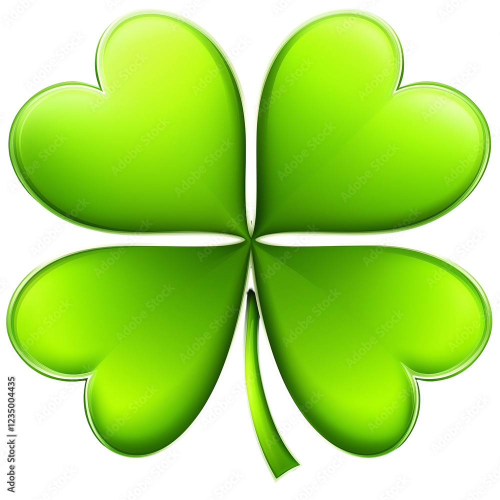 Green Four-Leaf Clover Symbol of Luck Green Four-Leaf Clover Symbol of Luck