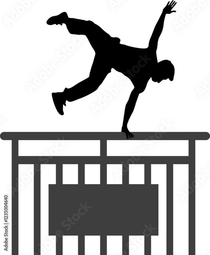 Silhouette of parkour vector 