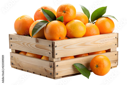 oranges in a wooden box