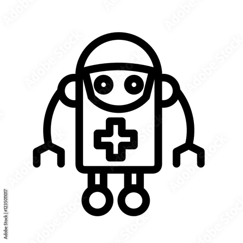 android robot with medical symbol 