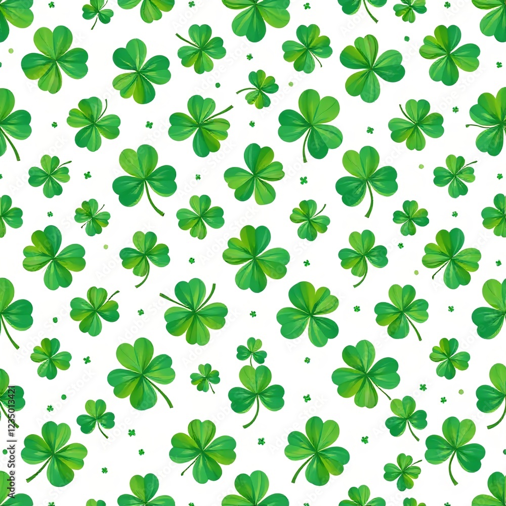 Shamrock clover seamless border vector, transparent background for St. Patrick’s Day holiday decorations Shamrock clover seamless border vector, transparent background for St. Patrick’s Day holiday decorations