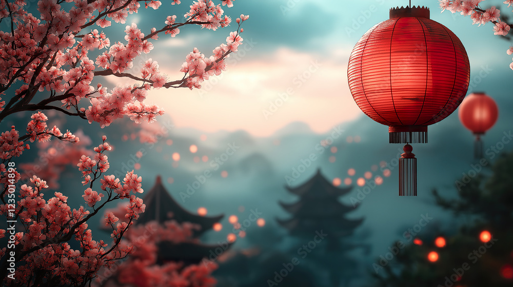 Obraz premium Oriental Background with Copy Space for Text