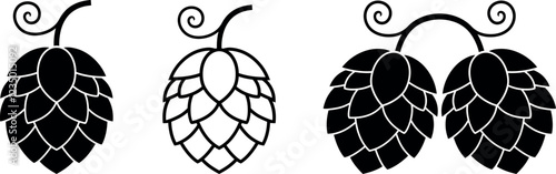 Hop logo. Isolated hop on white background. Branch