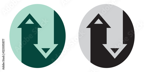 Reverse arrows. Recycling. Reworking. Yin Yang. Logo. Vector. Illustration