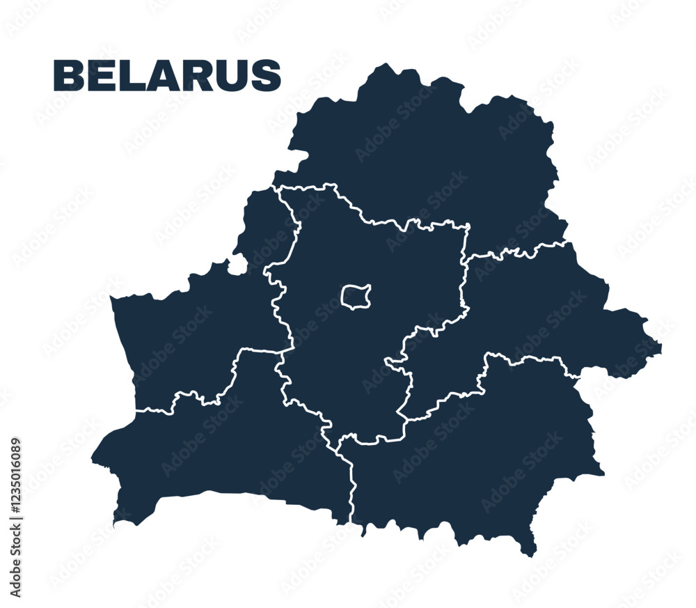 Obraz premium Belarus map flat border outline vector