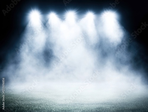 Wallpaper Mural A misty American football field illuminated by bright stadium lights at night, creating an atmospheric and dramatic scene. Torontodigital.ca