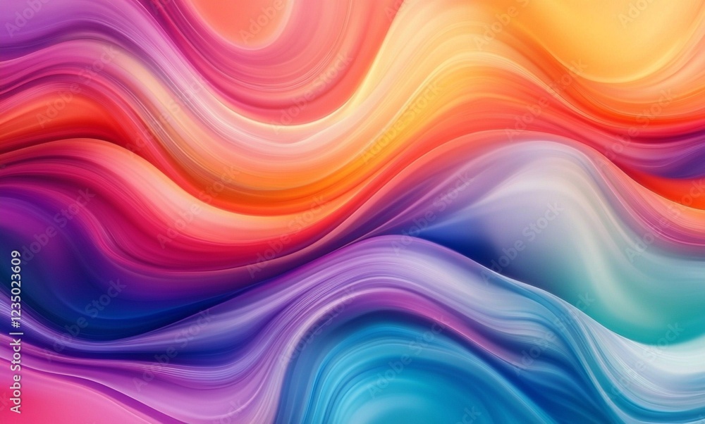 Obraz premium Abstract Colorful Swirling Waves Vibrant Gradient Background Design Digital Art Illustration red hue