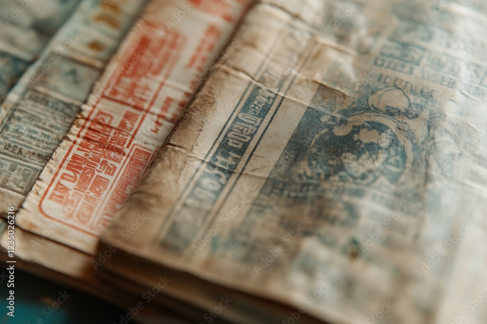 Fototapeta premium Intriguing Antique Documents: A Glimpse into History