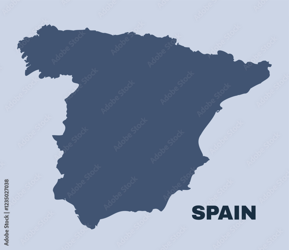 Spain map simple flat vector