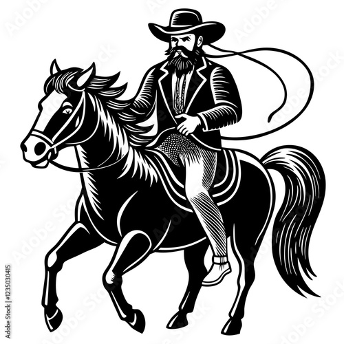 Wallpaper Mural cowboy riding horse Torontodigital.ca