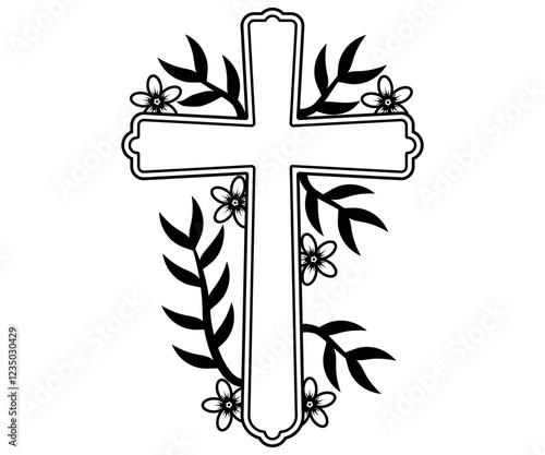 Catholic holy cross religious hand drawn illustration