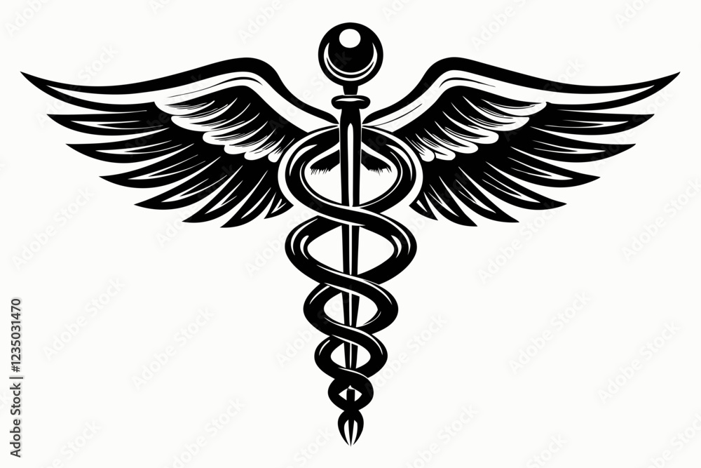 caduceus health symbol asclepius wand icon caduceus health symbol asclepius wand icon