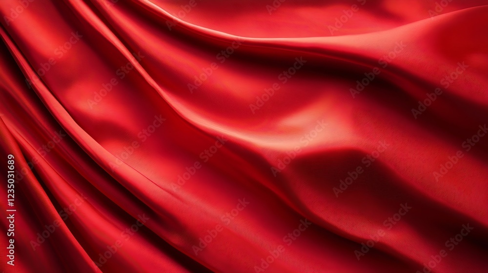 Vibrant Red Satin Fabric with Luxurious Glossy and Silky Feel : Generative AI Vibrant Red Satin Fabric with Luxurious Glossy and Silky Feel : Generative AI