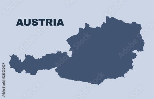 Austria map simple flat vector