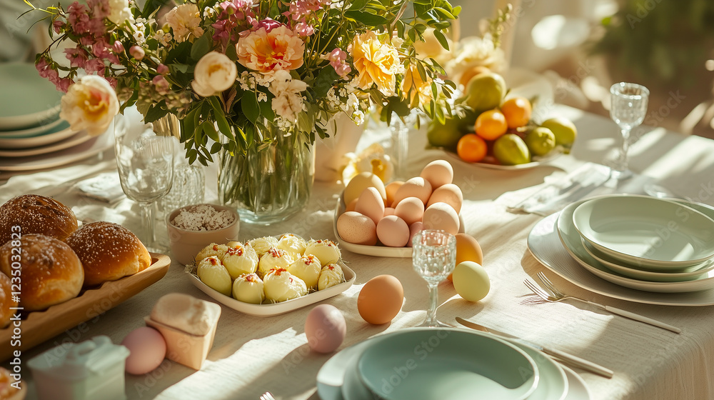 A beautifully Easter set table A beautifully Easter set table