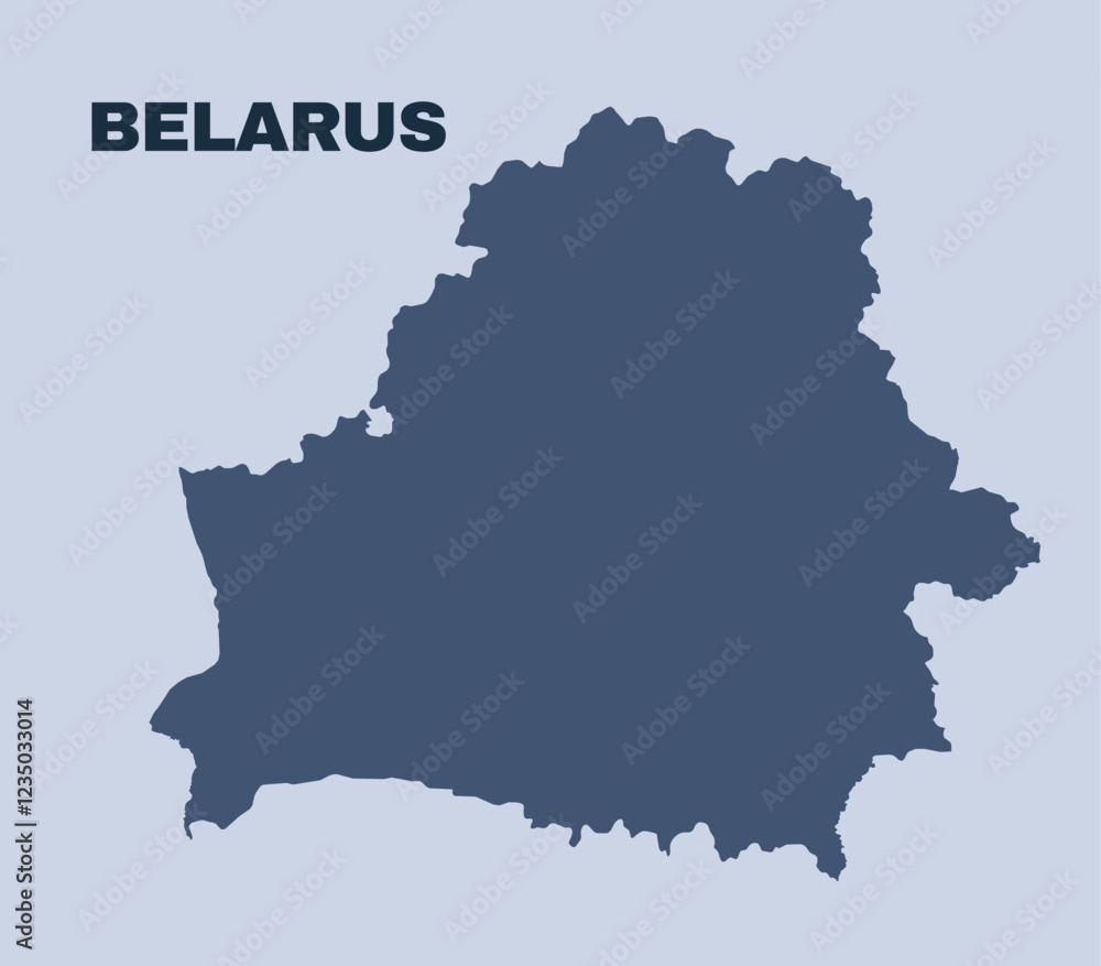 Fototapeta premium Belarus map simple flat vector