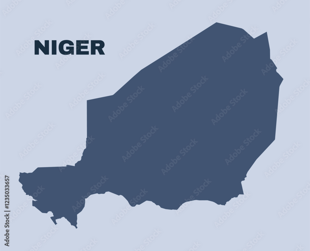 Fototapeta premium Niger map simple flat vector