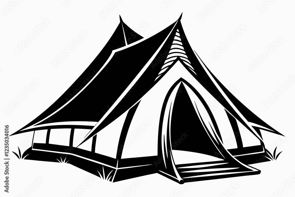 camping tent silhouette