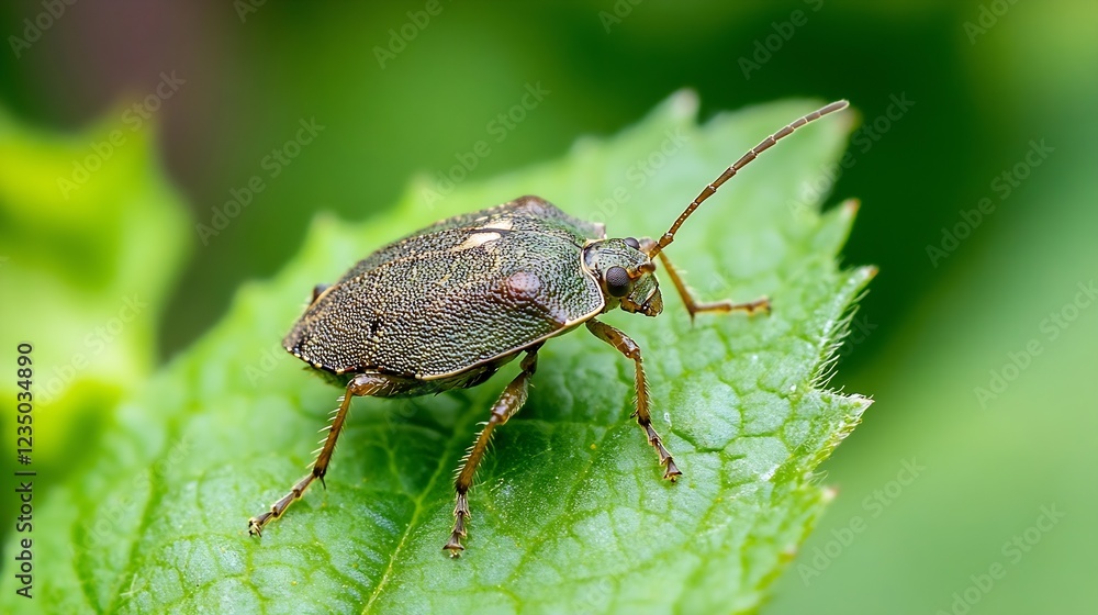 CloseUp View of a Green Leaf Bug Camouflaged on Leaf in its Natural Habitat : Generative AI CloseUp View of a Green Leaf Bug Camouflaged on Leaf in its Natural Habitat : Generative AI