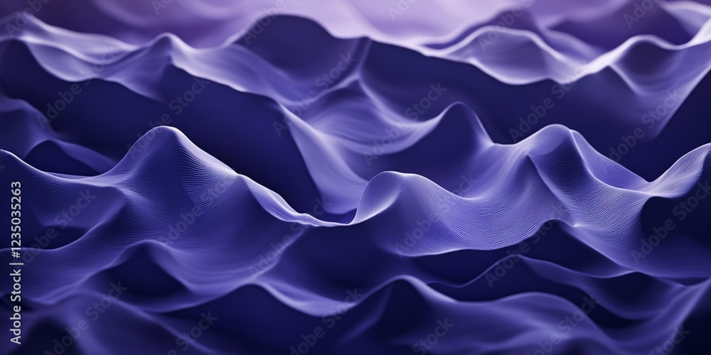 Obraz premium Abstract Purple Waves Digital Art Background Texture Design Elegant Smooth Flowing 3D Render