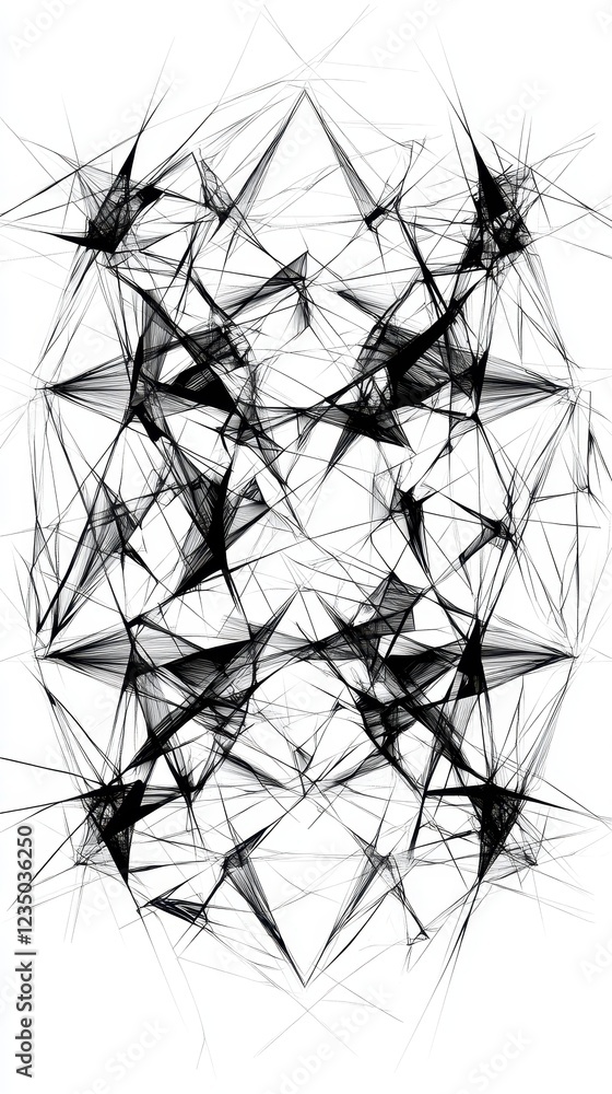 Abstract Black Lines Form Geometric Shapes Abstract Black Lines Form Geometric Shapes