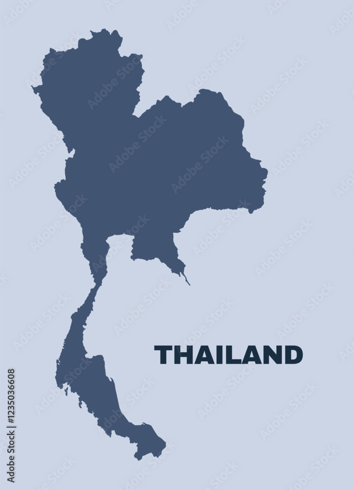 Fototapeta premium Thailand map simple flat vector