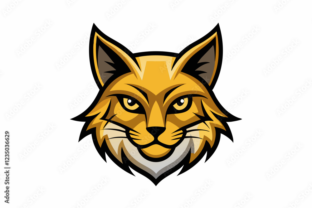 Obraz premium cat head logo vector with white background
