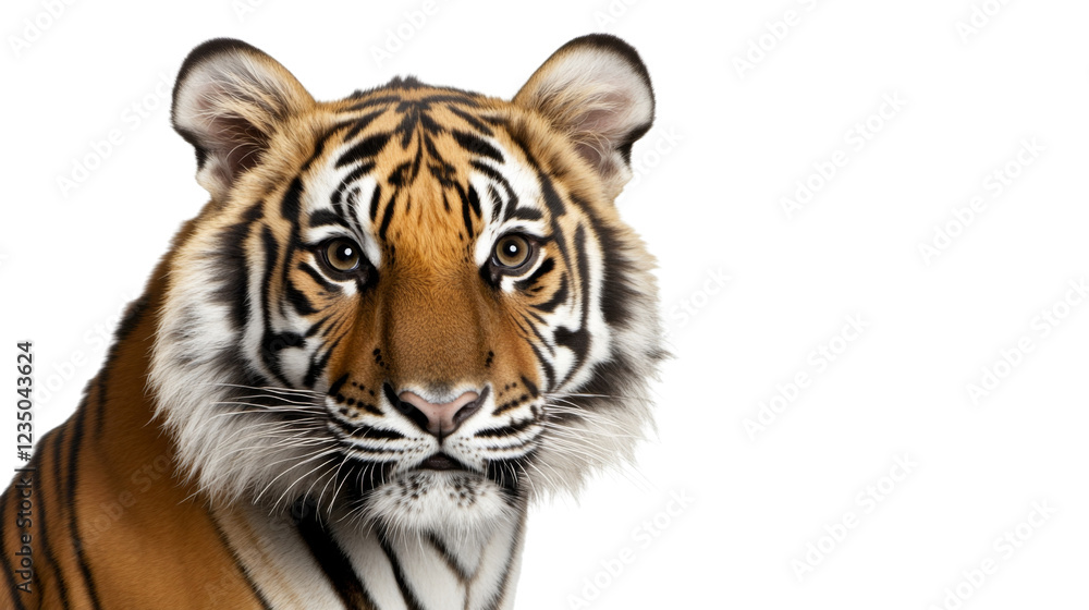 Fototapeta premium Majestic sumatran tiger posing on transparent background