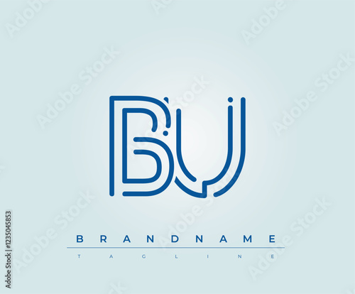 BU Technology Letter  Logo Template. This tech letter logo is a graphic mark that uses letters to represent a technology company.