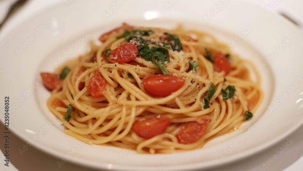 Delicious Spaghetti with Cherry Tomatoes and Basil Delicious Spaghetti with Cherry Tomatoes and Basil