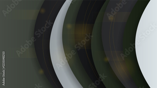 Abstract Dark Black Gold Material Modern Background With Golden Lines Stripes Shadows Backdrop Wallpaper Decoration Vector Design Style