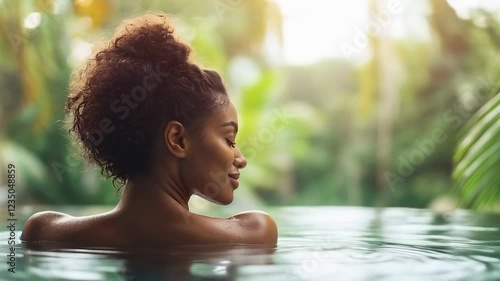 Woman relaxing in spa