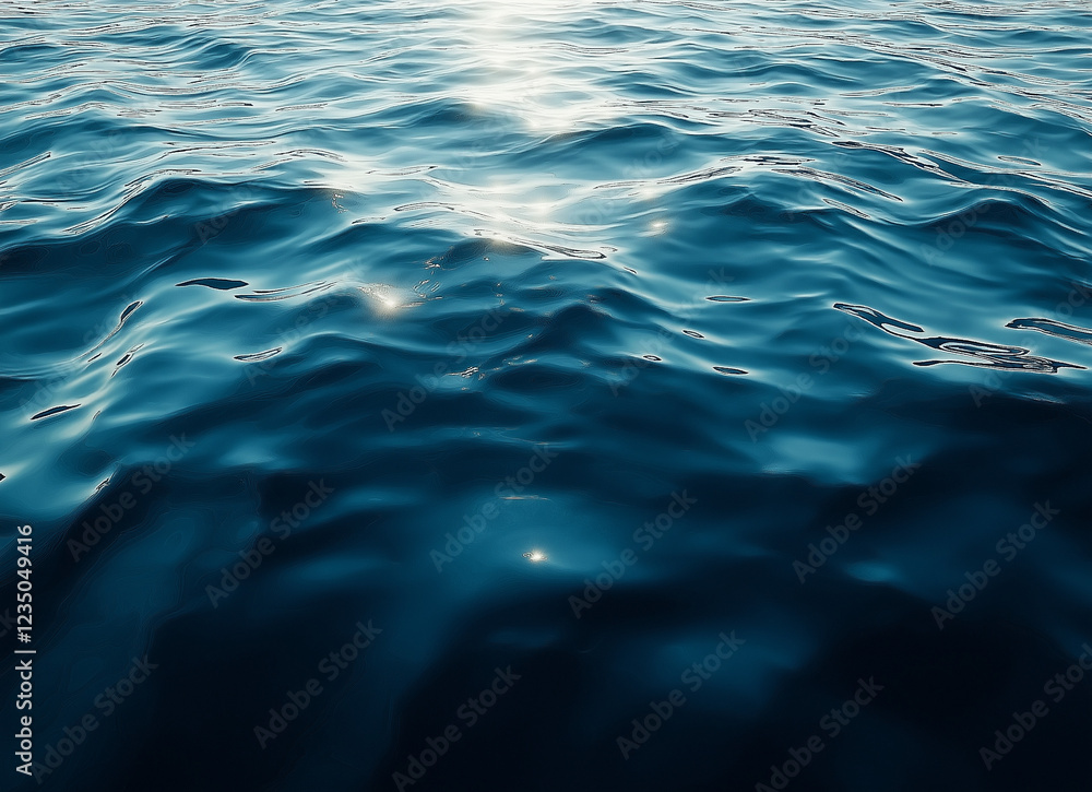 Fototapeta premium A close-up of the calm, undulating surface of water with gentle ripples and reflections. 
