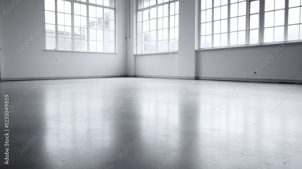 Spacious Bright and Empty Loft Space with Large Windows and Industrial Vibe : Generative AI Spacious Bright and Empty Loft Space with Large Windows and Industrial Vibe : Generative AI